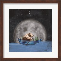 Framed Bear Rowing in the Sea