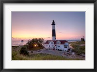 Framed Big Sable Point Lighthouse At Sunset