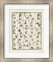 Framed Vintage Sign Language Alphabet