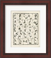 Framed Vintage Sign Language Alphabet