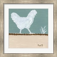 Framed Out to Pasture IV  White Chicken
