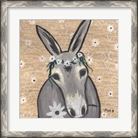 Framed Donkey with Daisies