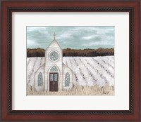 Framed Farm Sketch Church landscape