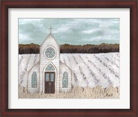 Framed Farm Sketch Church landscape