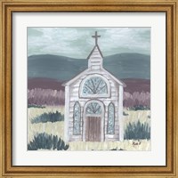 Framed Farm Sketch Church Meadow