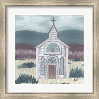 Framed Farm Sketch Church Meadow