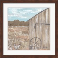 Framed Chicken & Barn