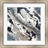Framed Blue Silver Marble II