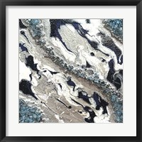 Framed Blue Silver Marble II