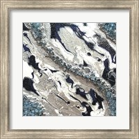 Framed Blue Silver Marble II