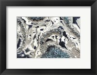 Framed Blue Silver Marble landscape