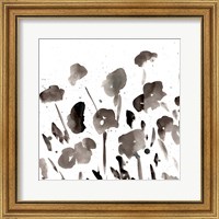 Framed Simple Black Poppies I