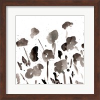 Framed Simple Black Poppies I