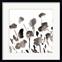 Framed Simple Black Poppies I