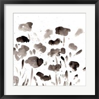 Framed Simple Black Poppies II