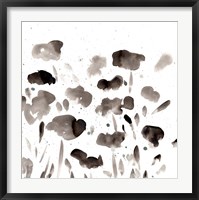 Framed Simple Black Poppies II