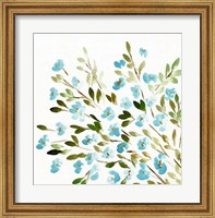 Framed Sketchy Blossoms Blue