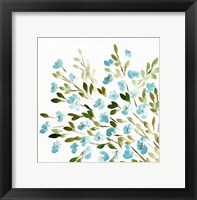 Framed Sketchy Blossoms Blue