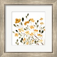 Framed Sketchy Blossoms Yellow