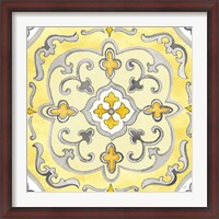 Framed Jewel Medallion yellow gray II