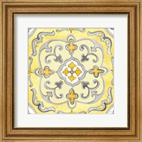 Framed Jewel Medallion yellow gray II