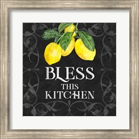 Framed 'Live with Zest sentiment I-Bless this Kitchen' border=