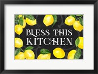 Framed Live with Zest sentiment landscape I-Bless this Kitchen