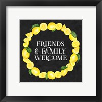 Framed 'Live with Zest wreath sentiment III-Friends & Family' border=