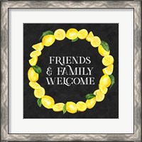 Framed 'Live with Zest wreath sentiment III-Friends & Family' border=
