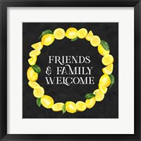 Framed 'Live with Zest wreath sentiment III-Friends & Family' border=