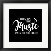 Moved by Music black VII-Stress Off Framed Print