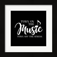 Moved by Music black VII-Stress Off Framed Print