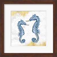 Framed 'Deep Blue Sea VIII White Gold' border=