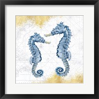 Deep Blue Sea VIII White Gold Framed Print