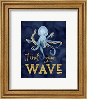 Framed 'Deep Blue Sea IX on Navy' border=