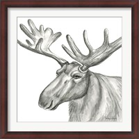 Framed Watercolor Pencil Forest I-Moose