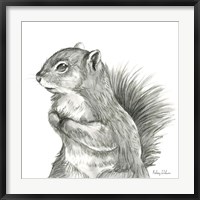 Framed Watercolor Pencil Forest IV-Squirrel