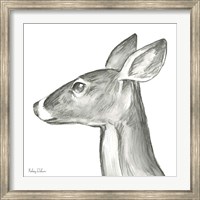Framed Watercolor Pencil Forest VII-Doe