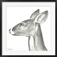 Framed Watercolor Pencil Forest VII-Doe