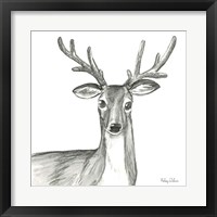 Framed 'Watercolor Pencil Forest VIII-Deer' border=