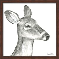 Framed Watercolor Pencil Forest IX-Fawn