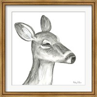 Framed Watercolor Pencil Forest IX-Fawn