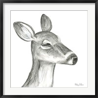 Framed Watercolor Pencil Forest IX-Fawn