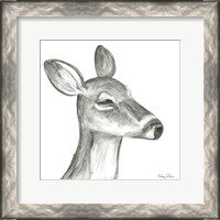 Framed Watercolor Pencil Forest IX-Fawn