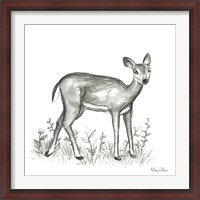 Framed Watercolor Pencil Forest XII-Fawn 2
