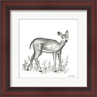 Framed Watercolor Pencil Forest XII-Fawn 2