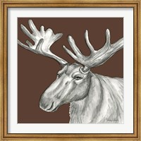 Framed Watercolor Pencil Forest color I-Moose