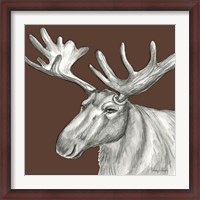Framed Watercolor Pencil Forest color I-Moose