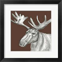 Framed Watercolor Pencil Forest color I-Moose