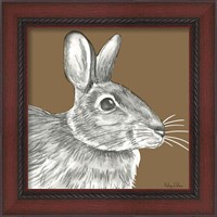Framed 'Watercolor Pencil Forest color II-Rabbit' border=